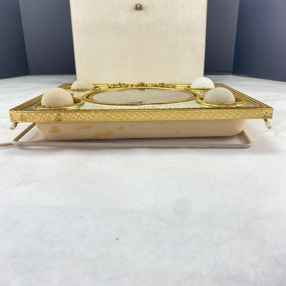 Vintage Matson Rose Lighted Makeup Mirror and Case - Picture 4 of 13